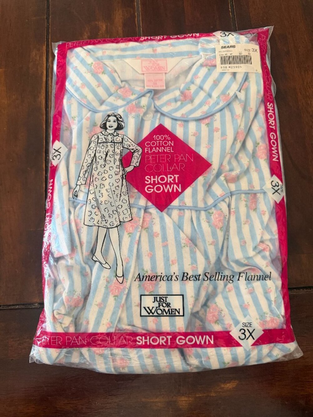 vintage deadstock cotton flannel peter pan collar nightgown